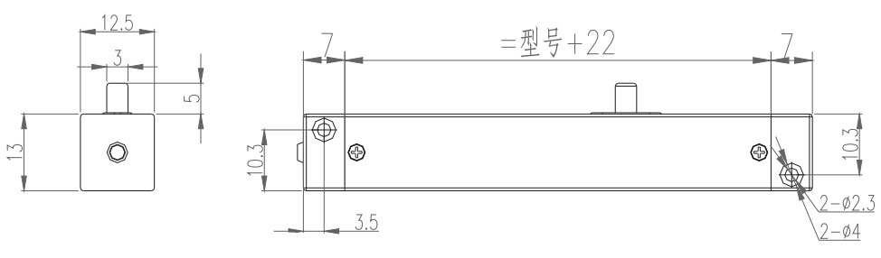 LSF微型滑块位移传感器外形尺寸